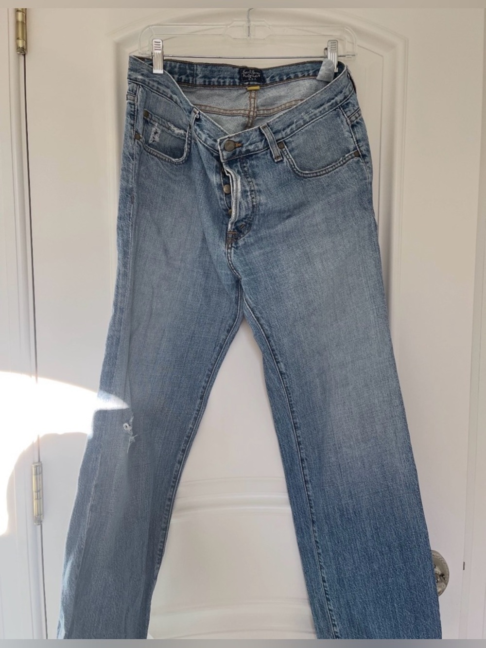 Vintage Earl Jean USA Denim Jeans Button Fly Distressed Wash